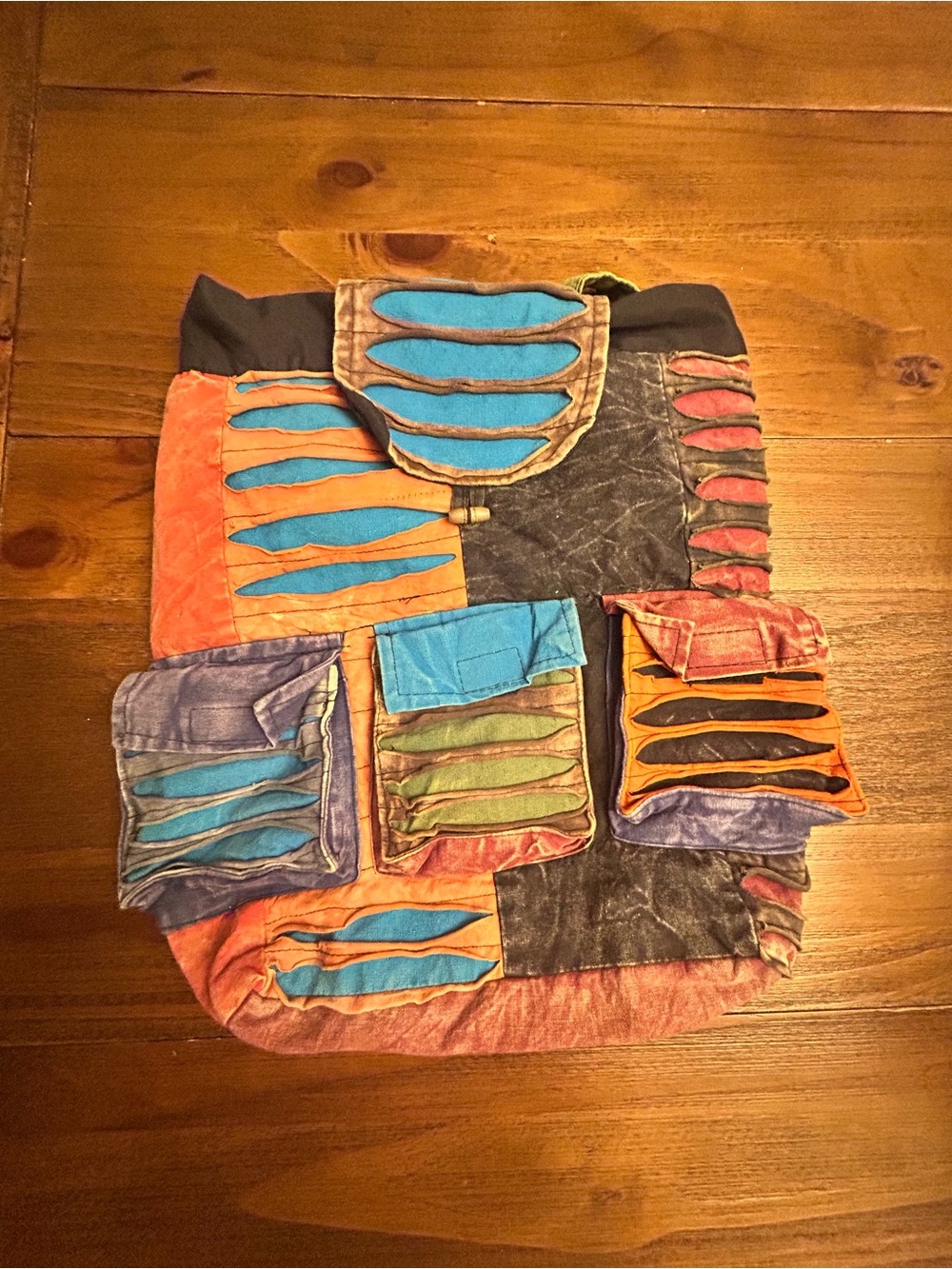 Vintage Patchwork Festival Backpack / Boho Rave Backpack
